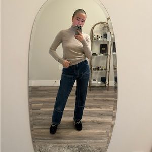 MUJI FINE KNIT WOOL MOCKNECK SWEATER